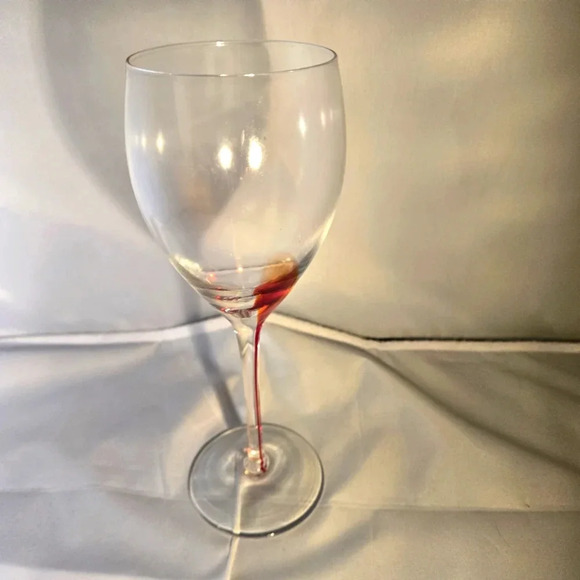 Nordic Crystal Wine Glass w/ Red Teardrop Gradient Stem Replacement Piece 8.75 " - Picture 6 of 11
